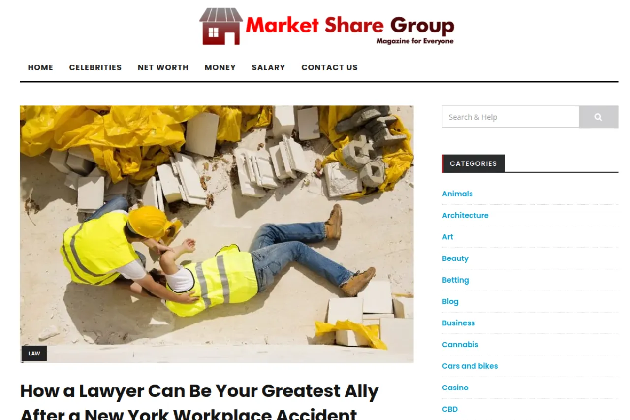 marketsharegroup.com web sitesi ekran görüntüsü - Haber - DA 55