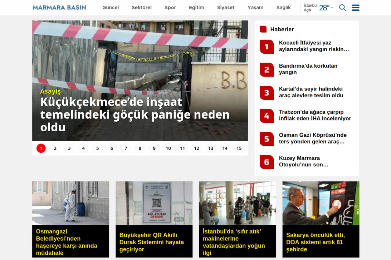 marmarabasin.com web sitesi ekran görüntüsü - Haber - DA 25