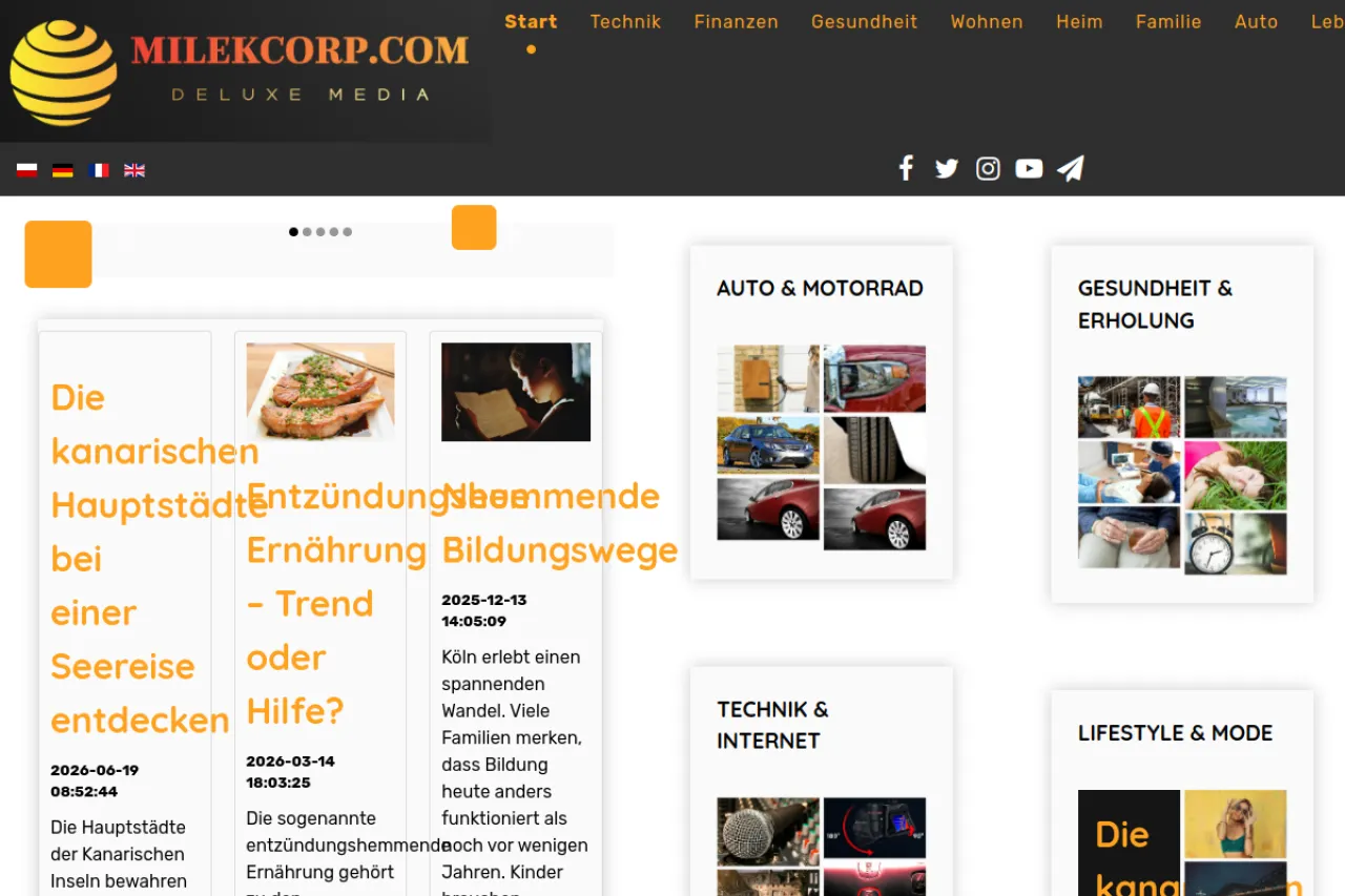 milekcorp.com/de web sitesi ekran görüntüsü - Haber - DA 56