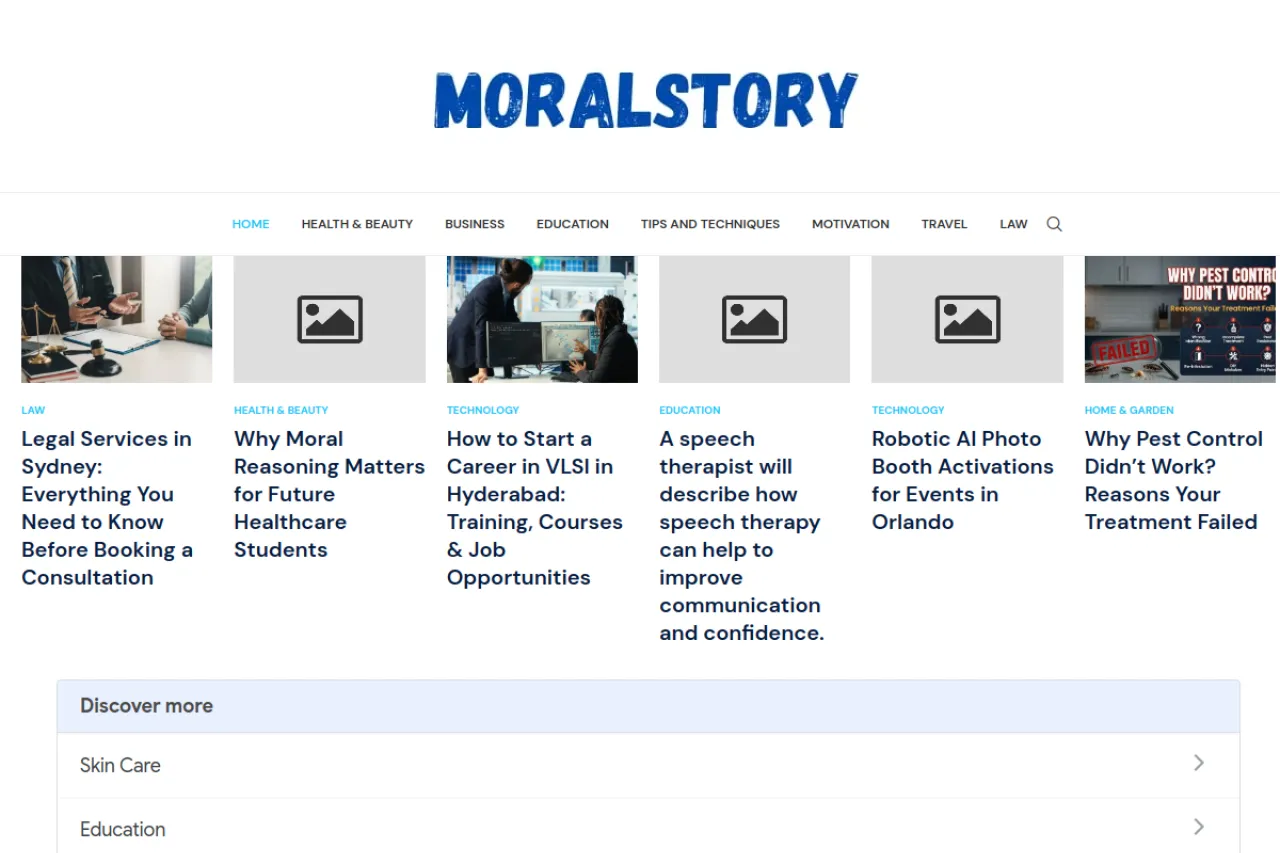 moralstory.org web sitesi ekran görüntüsü - Haber - DA 60