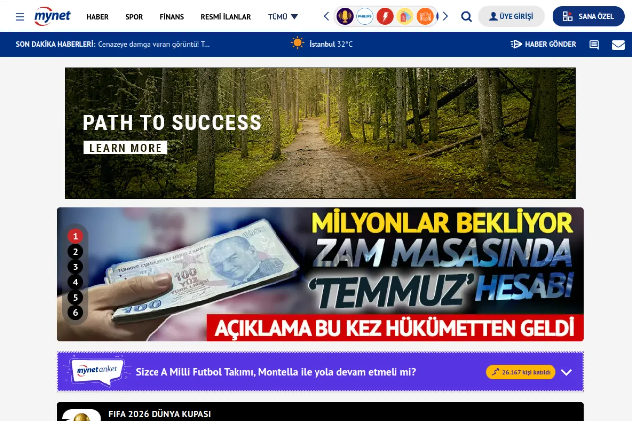 mynet.com web sitesi ekran görüntüsü - Haber - DA 76