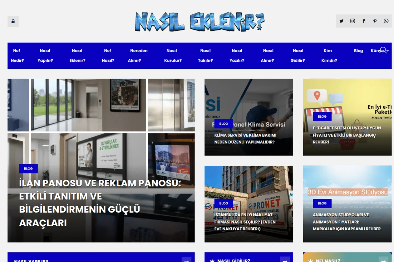 nasileklenir.com web sitesi ekran görüntüsü - Haber - DA 53