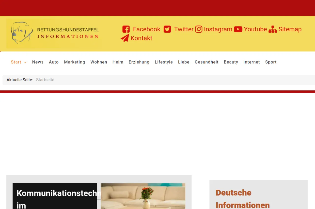 rettungshundestaffel-trier.de web sitesi ekran görüntüsü - Haber - DA 58