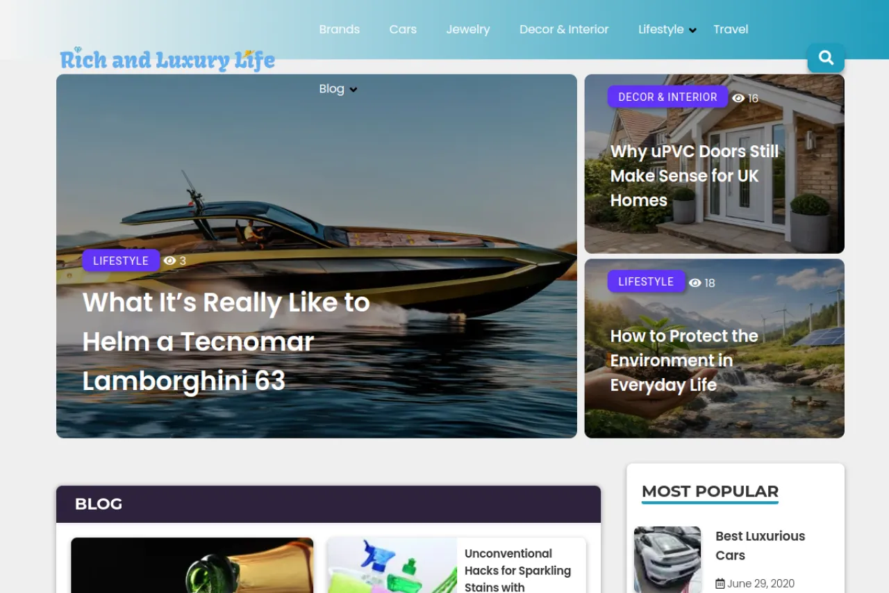 richluxurylifestyle.com web sitesi ekran görüntüsü - Yaşam - DA 61