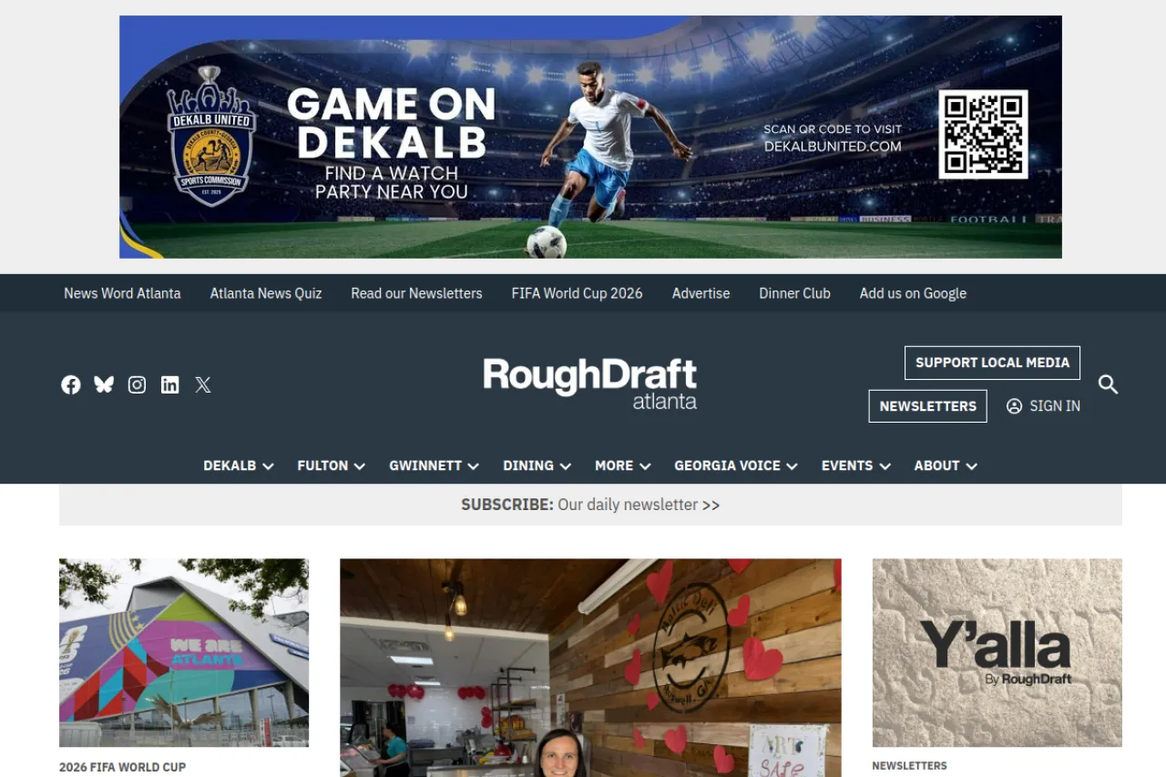 roughdraftatlanta.com web sitesi ekran görüntüsü - Haber - DA 56