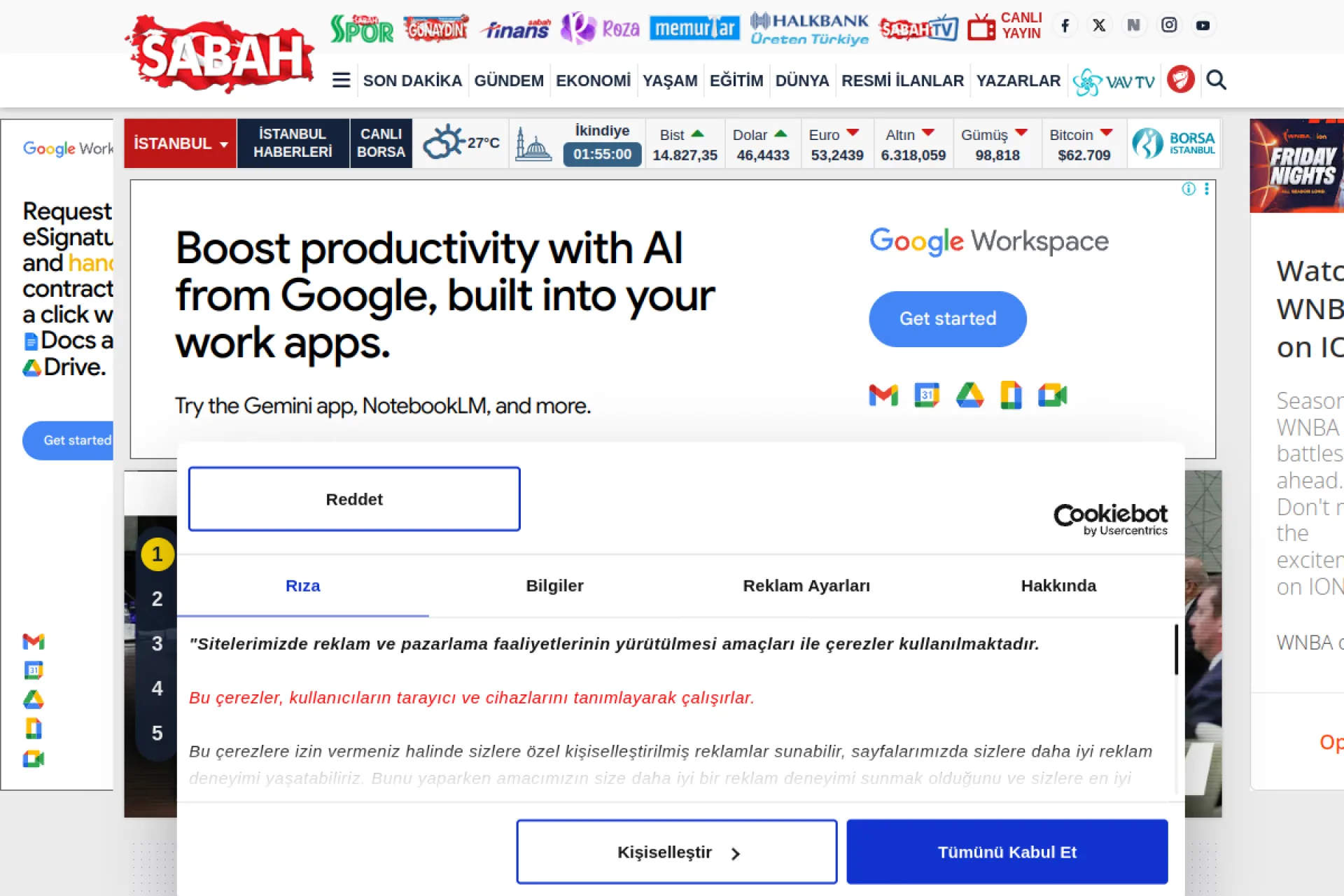 sabah.com.tr web sitesi ekran görüntüsü - Haber - DA 82