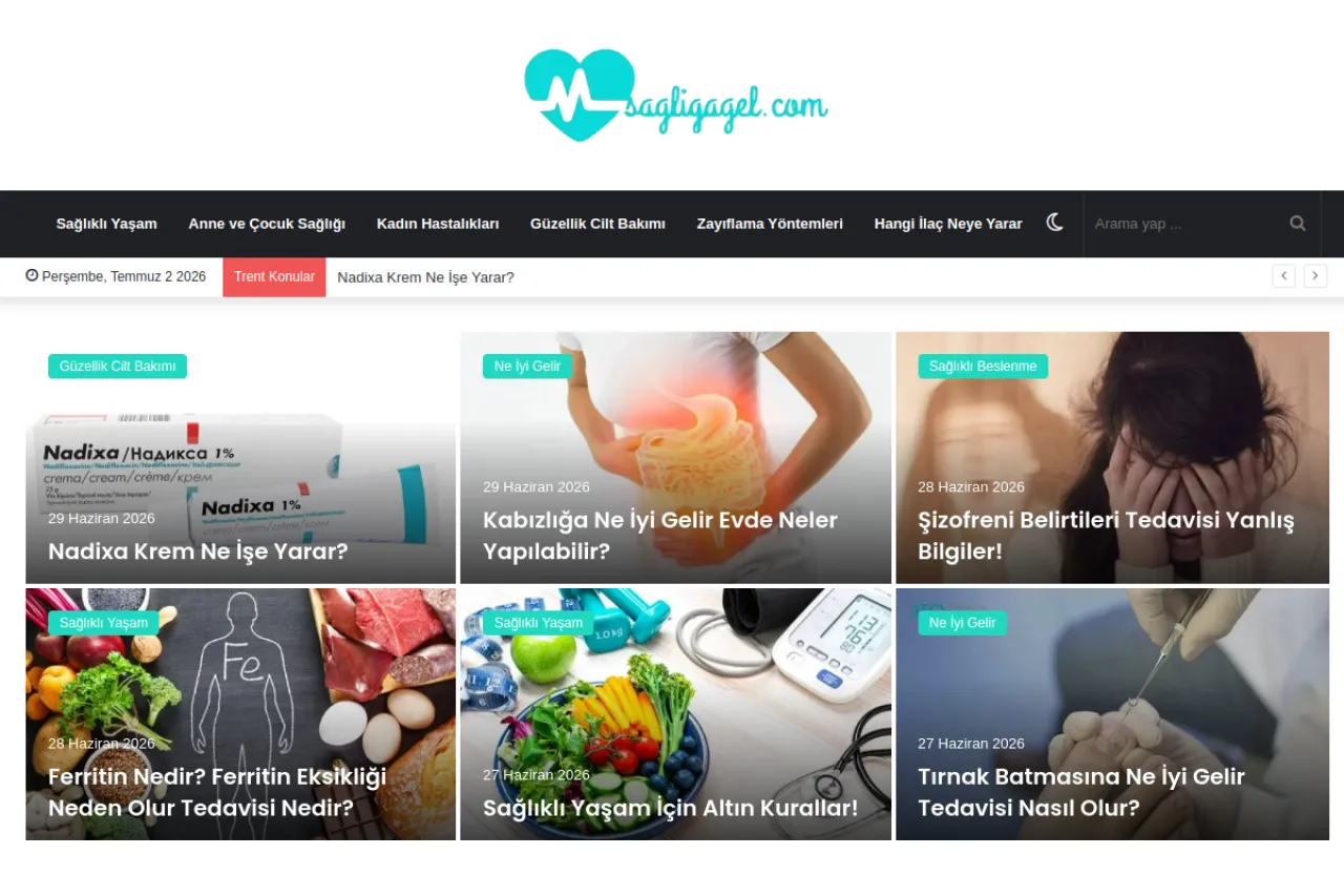 sagligagel.com web sitesi ekran görüntüsü - Spor - DA 16
