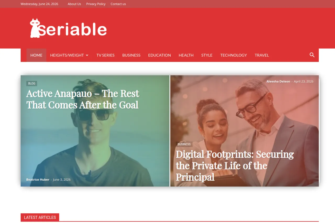 seriable.com web sitesi ekran görüntüsü - Haber - DA 74