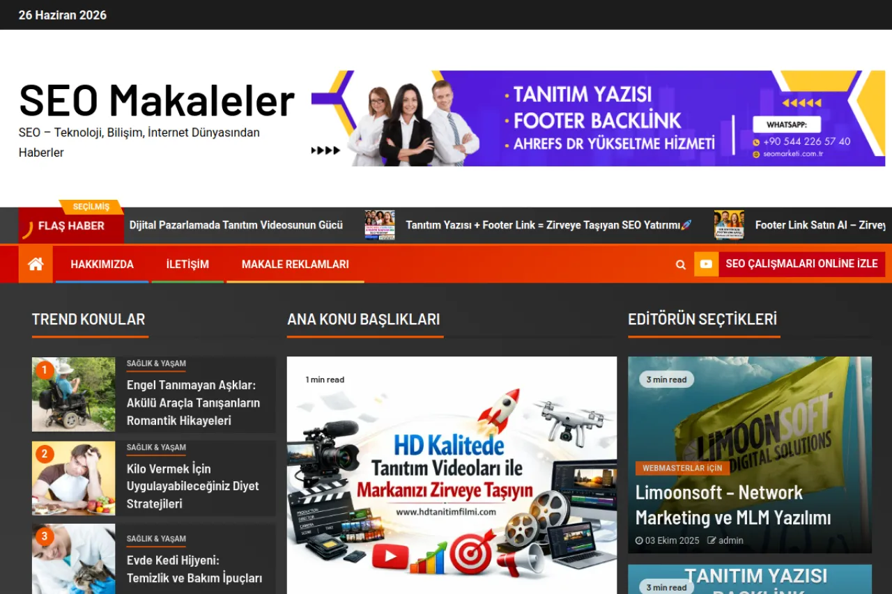 sitenizesayac.com web sitesi ekran görüntüsü - Haber - DA 58