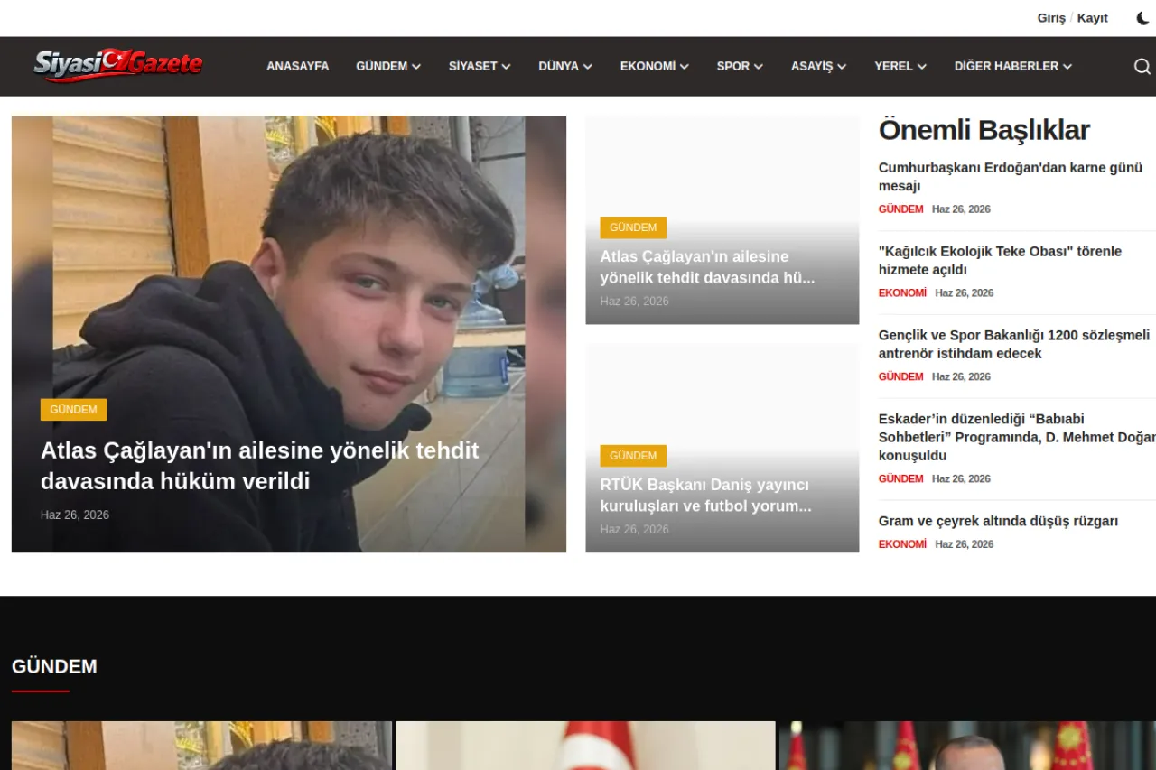 siyasigazete.com.tr web sitesi ekran görüntüsü - Haber