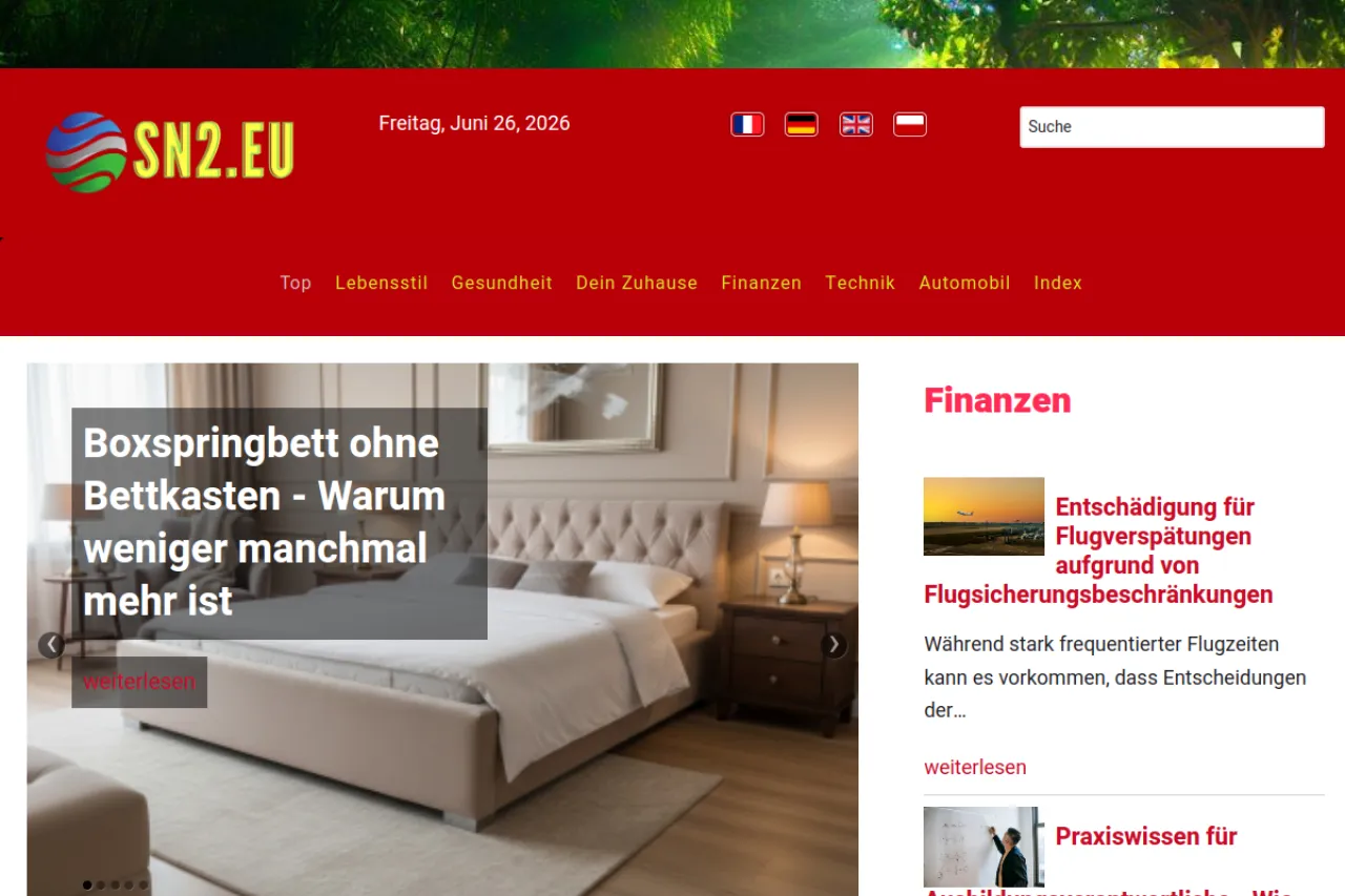 sn2.eu/de web sitesi ekran görüntüsü - Haber - DA 60
