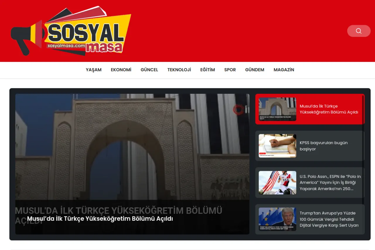 sosyalmasa.com web sitesi ekran görüntüsü - Haber - DA 19