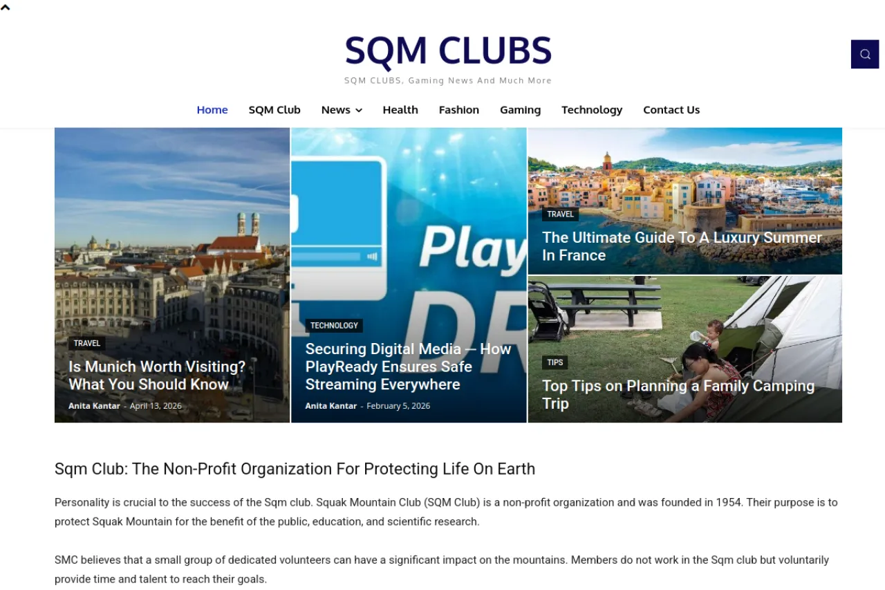 sqmclubs.com web sitesi ekran görüntüsü - Haber - DA 60