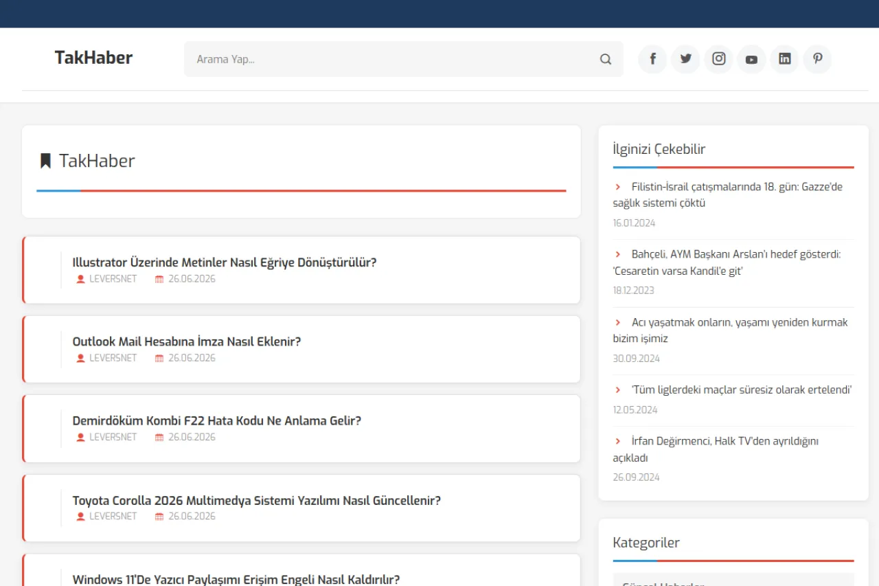 takhaber.com.tr web sitesi ekran görüntüsü - Haber - DA 34