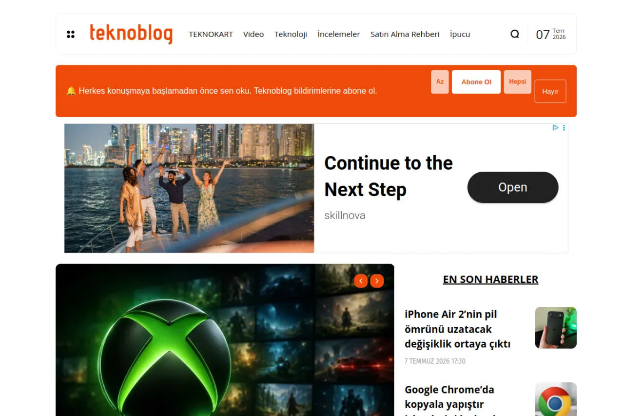 teknoblog.com web sitesi ekran görüntüsü - Haber - DA 44