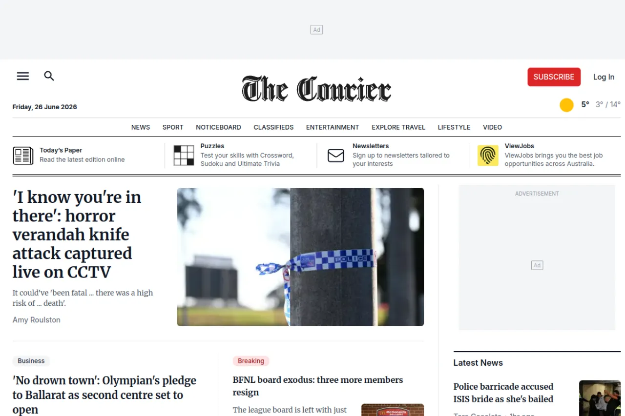 thecourier.com.au web sitesi ekran görüntüsü - Haber - DA 63