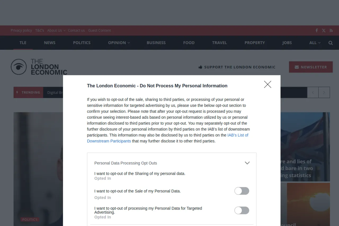 thelondoneconomic.com web sitesi ekran görüntüsü - Haber - DA 72