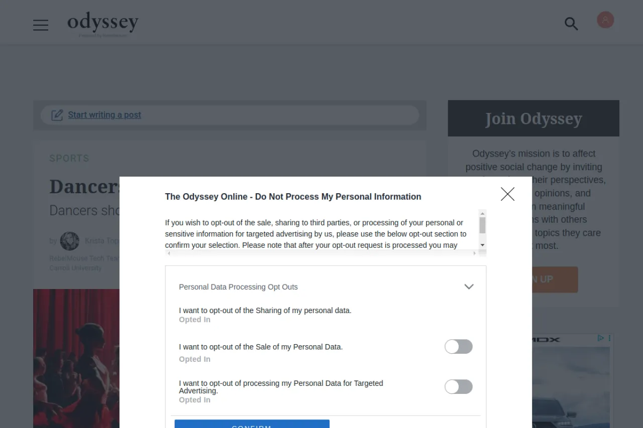 theodysseyonline.com web sitesi ekran görüntüsü - Haber - DA 86