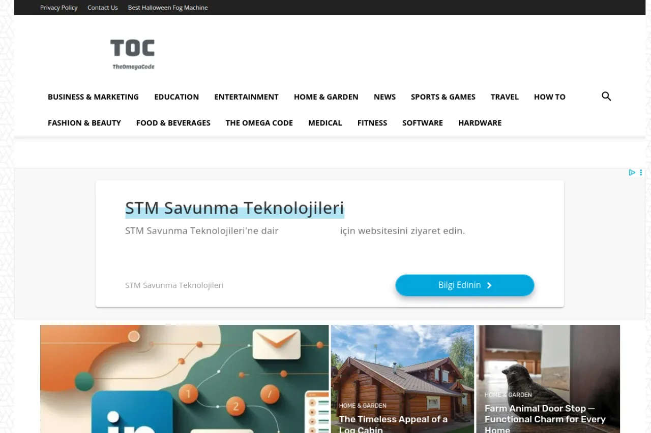 theomegacode.com web sitesi ekran görüntüsü - Haber
