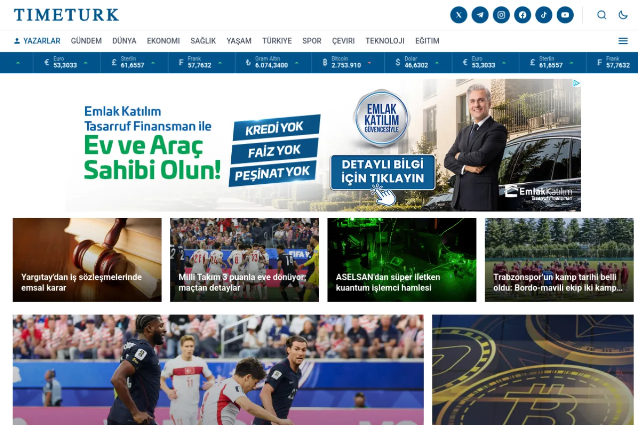 timeturk.com web sitesi ekran görüntüsü - Haber - DA 56