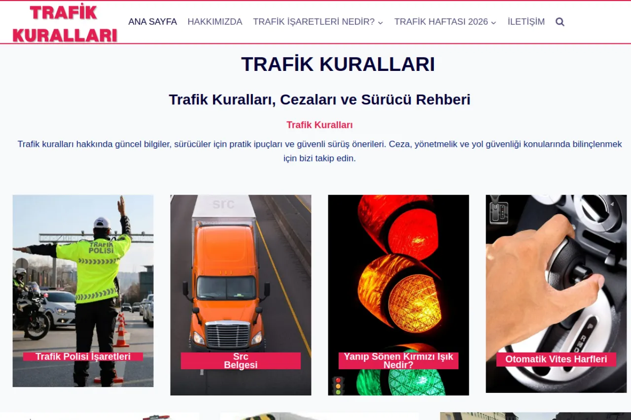 trafikkurallari.net web sitesi ekran görüntüsü - Haber - DA 51