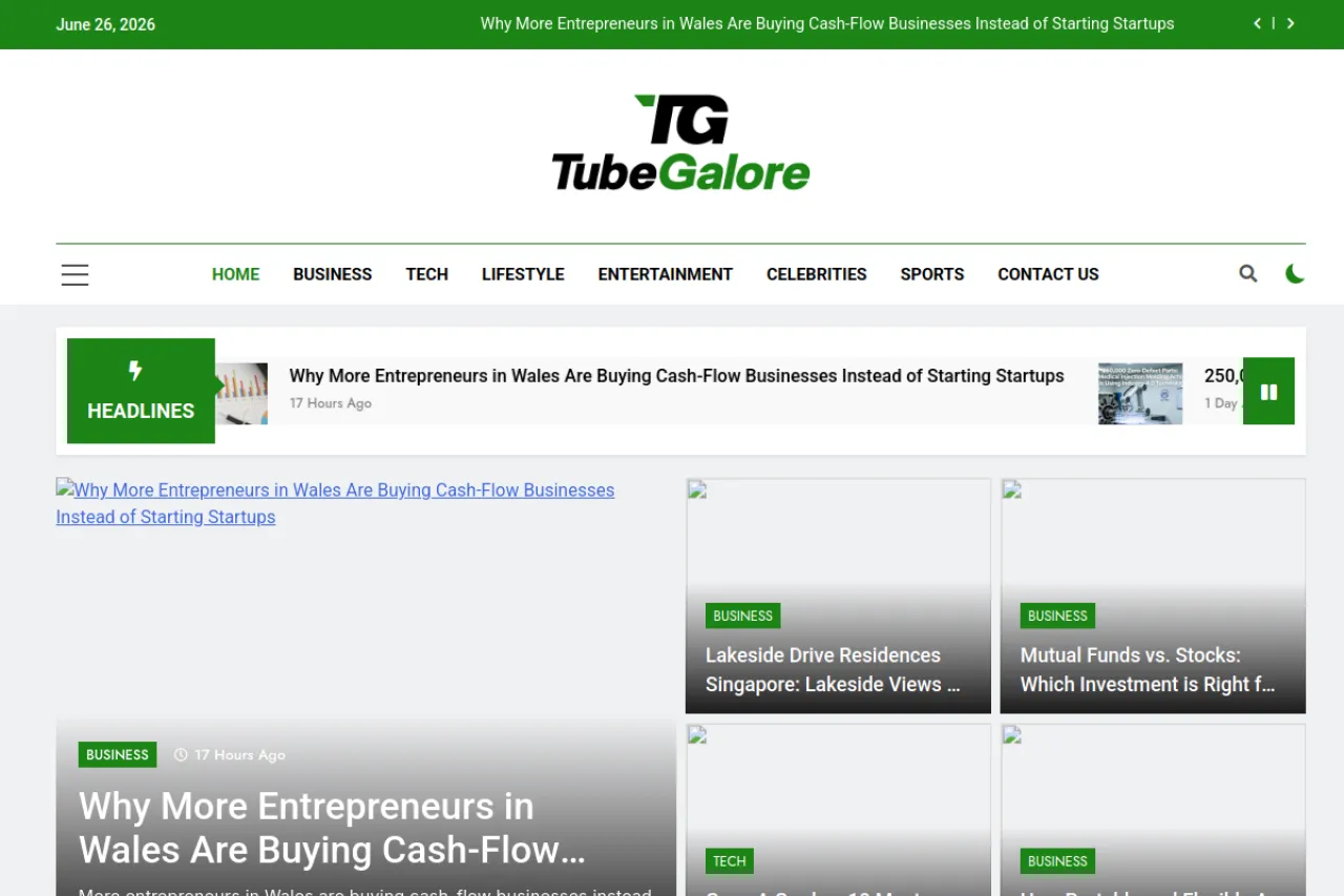 tubegalore.uk web sitesi ekran görüntüsü - Haber - DA 39