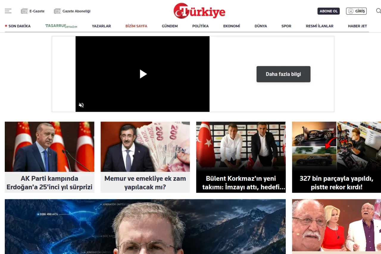turkiyegazetesi.com.tr web sitesi ekran görüntüsü - Haber - DA 67