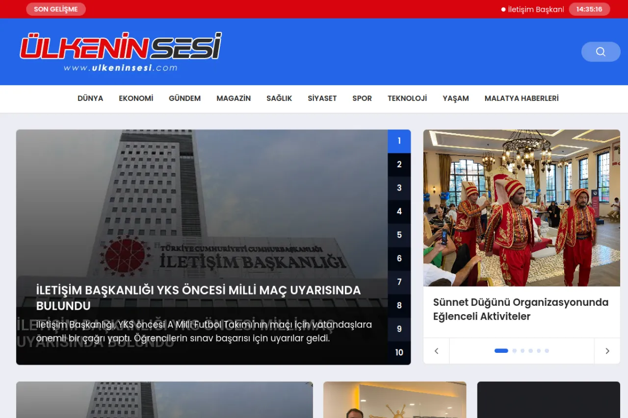 ulkeninsesi.com web sitesi ekran görüntüsü - Haber - DA 54