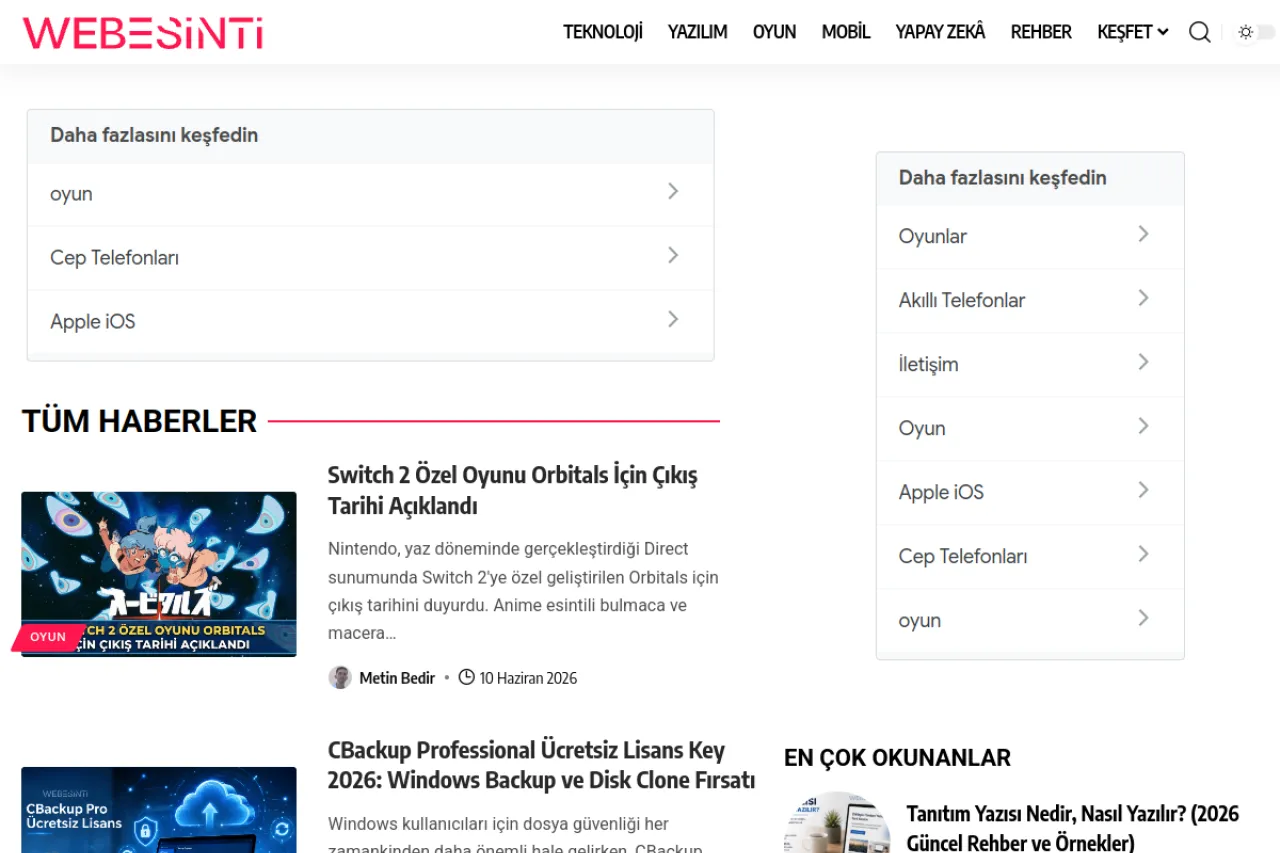 webesinti.com web sitesi ekran görüntüsü - Teknoloji - DA 17