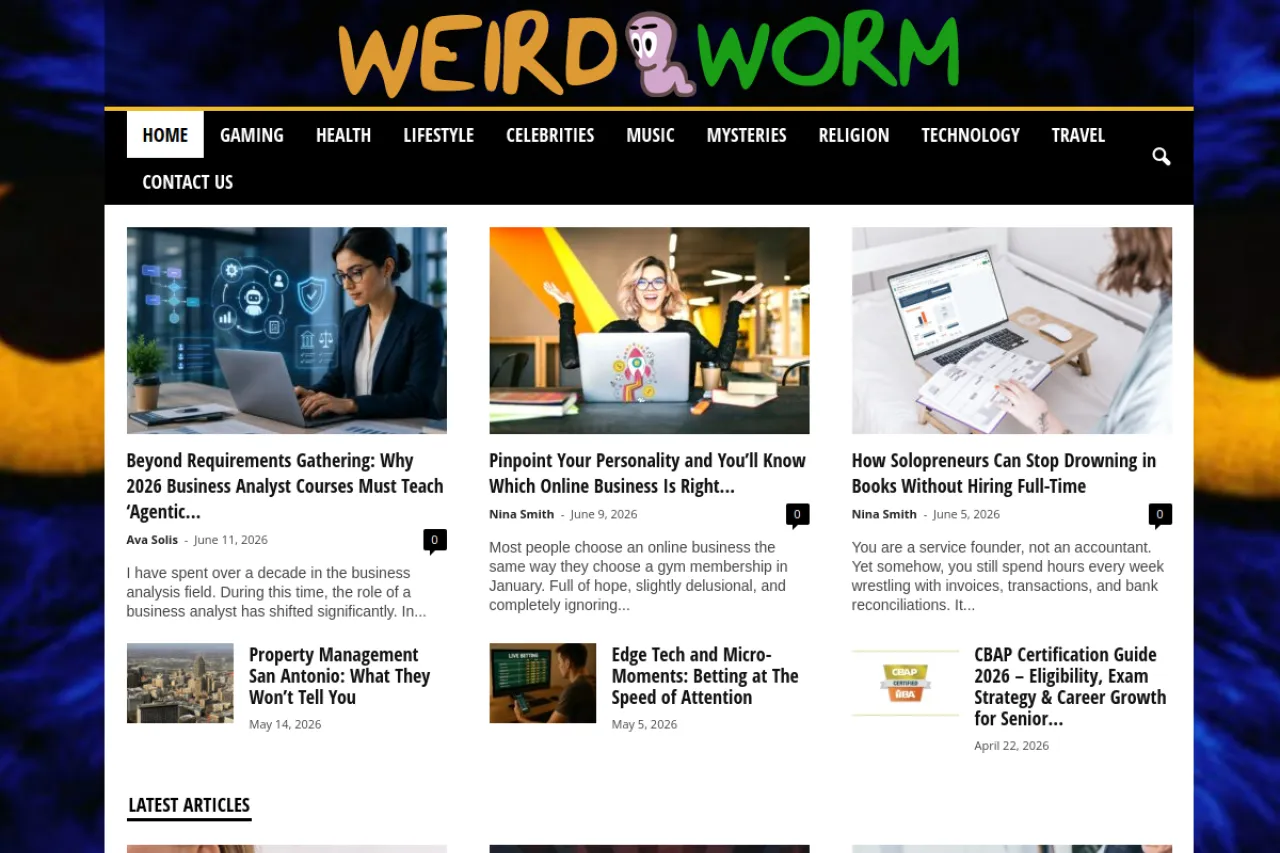weirdworm.com web sitesi ekran görüntüsü - Haber - DA 76