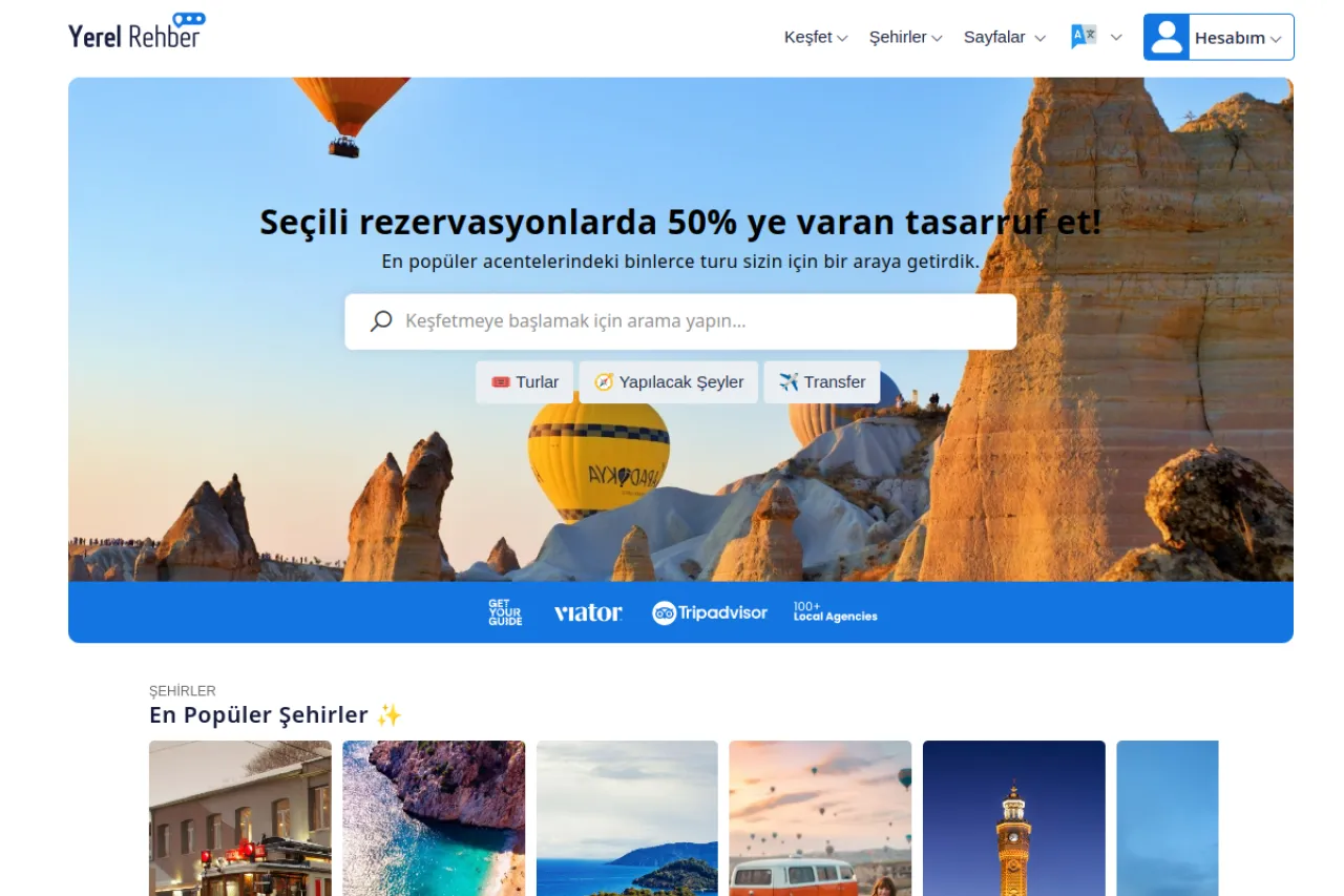 yerelrehber.com web sitesi ekran görüntüsü - Seyahat - DA 36